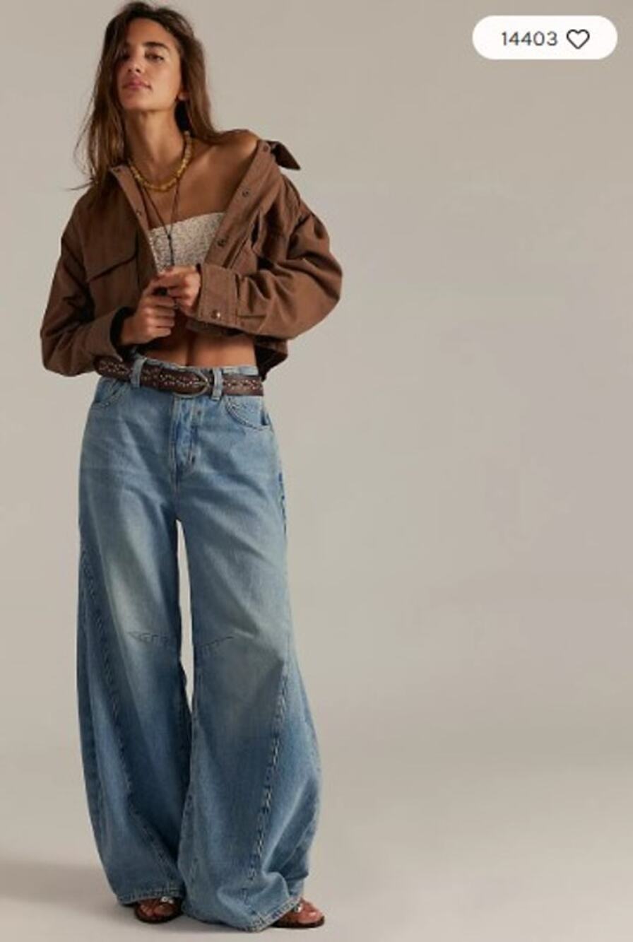 We The Free People Eden High Slouchy Flare Jeans Size 30 High Waist
